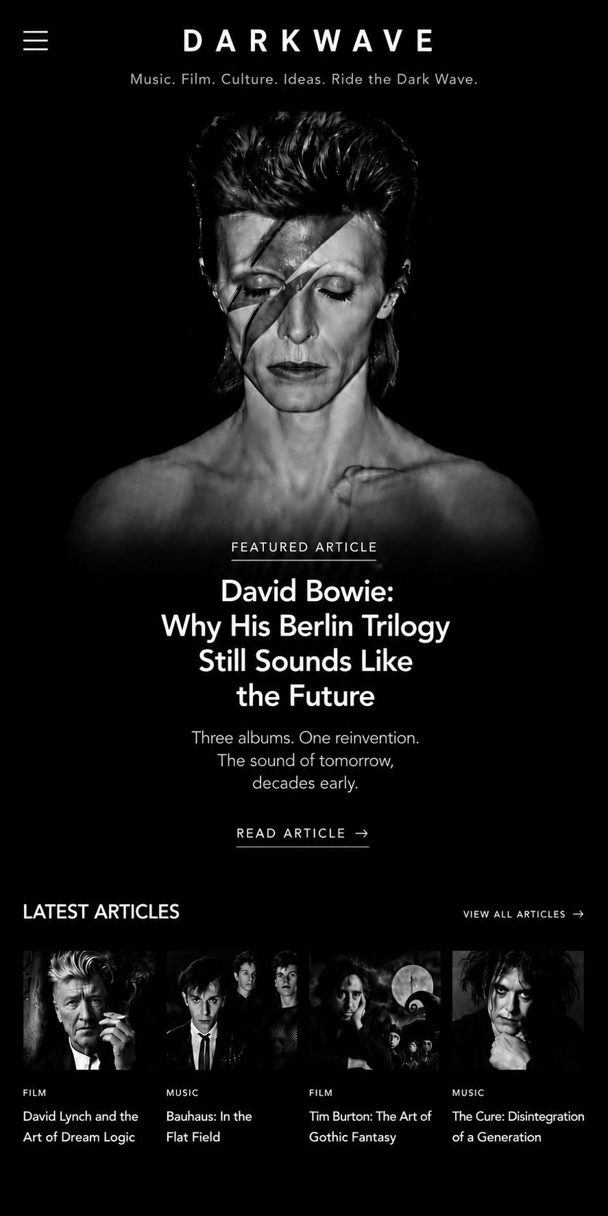 Darkwave Magazine homepage