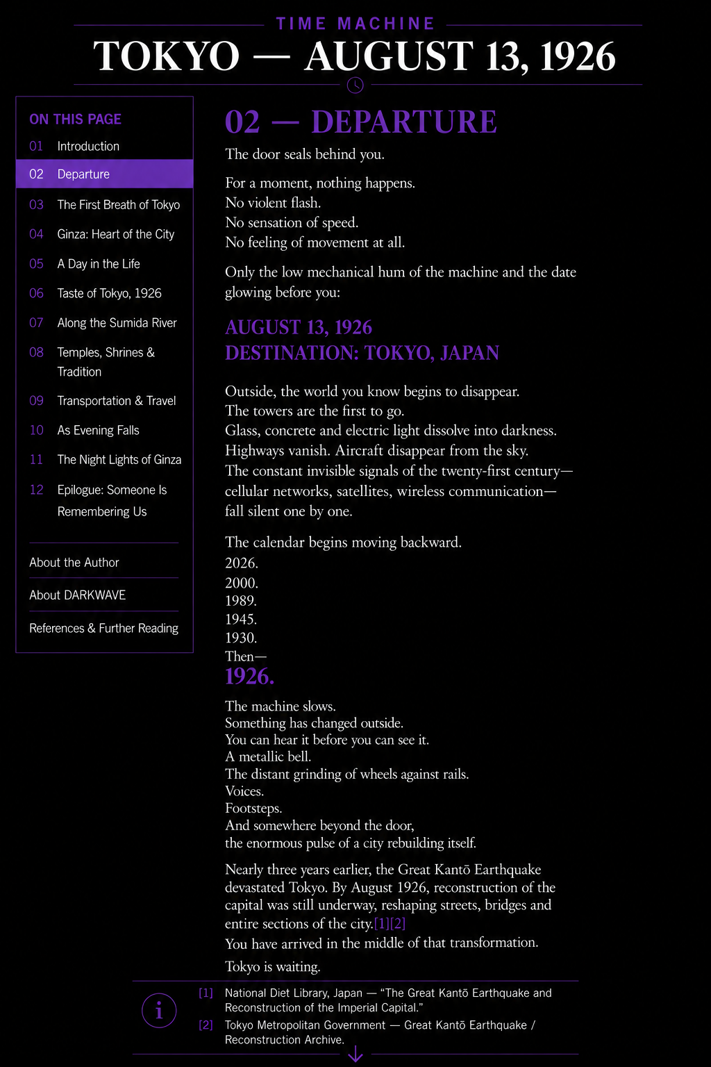 TIME MACHINE Tokyo 1926 — Chapter 02: Departure