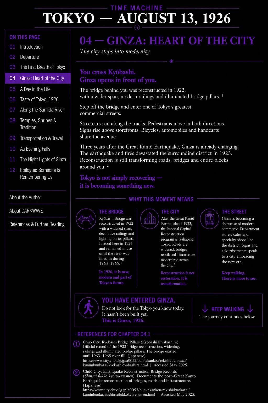 DARKWAVE Magazine TIME MACHINE Tokyo 1926 — Chapter 4, Ginza: Heart of the Cit